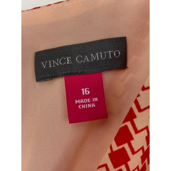 Vince Camuto Apricot Scarf Dress Size 16  Spring Safari Sleeveless 7240 NWT - Picture 6 of 9